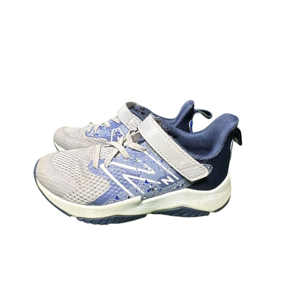 New Balance Rave Run V2 Bungee Strap Grey Blue YTRAVA2 Kids Size 13C Preschool